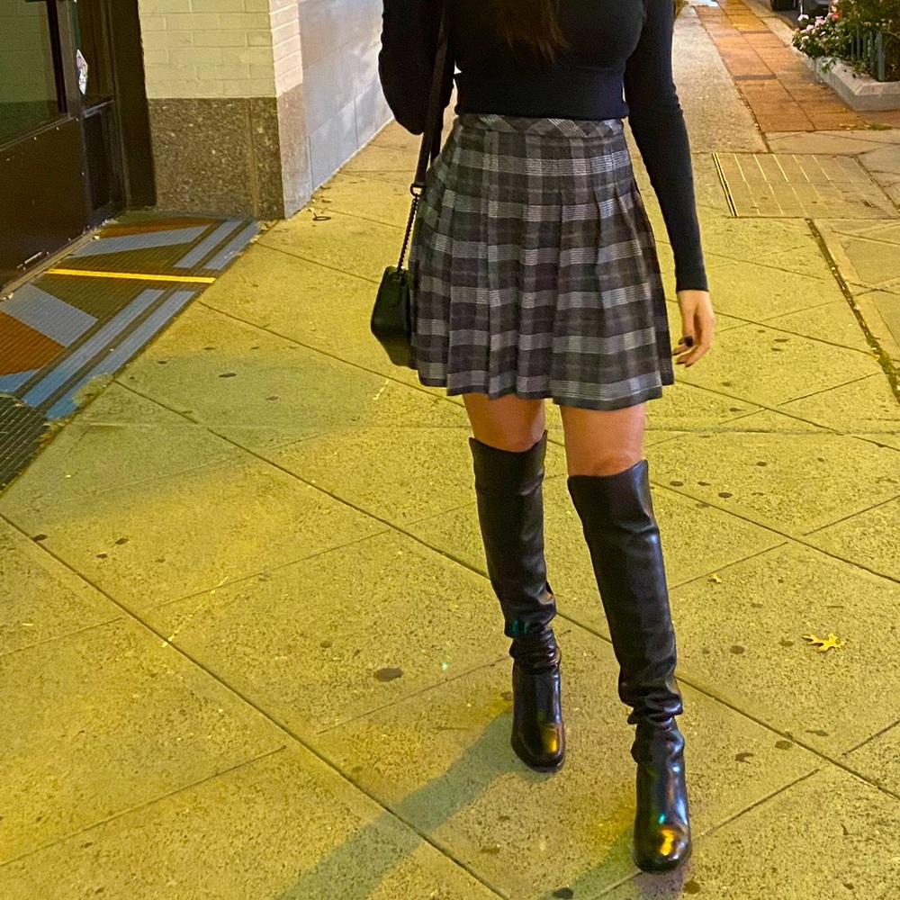 pleated plaid Mini skirt size small